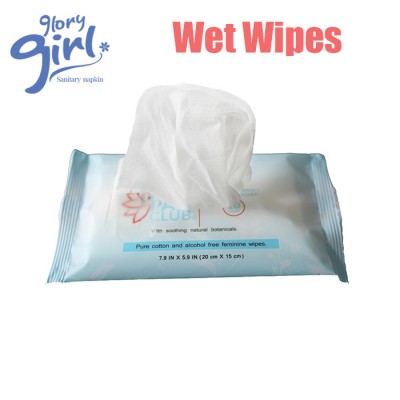 Wholesale Customized Pure Cotton and Alcohol Free Feminine Cleaning Wet Wipes