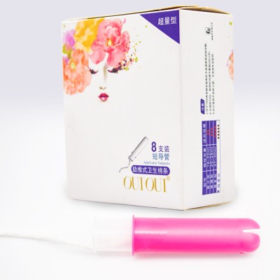 Chinese compact applicator regular tampons for women white and beautiful sanitary organic tampon in box